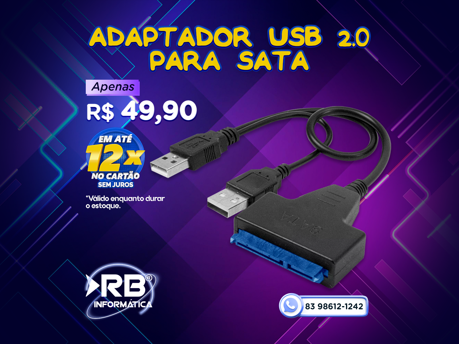 ADAPTADOR USB PARA SATA