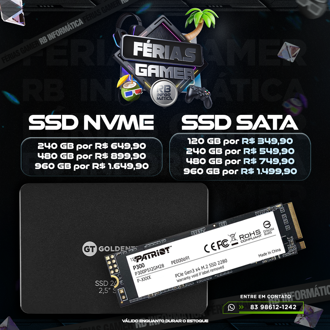 SSD NVME ou SSD SATA você encontra aqui
