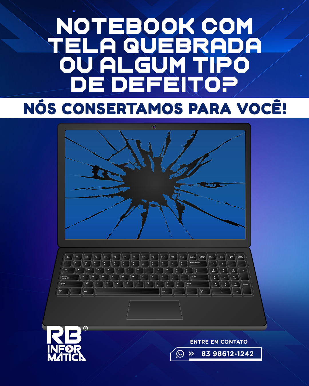 Notebook com tela quebrada ou algum tipo de defeito? Nós consertamos para você!