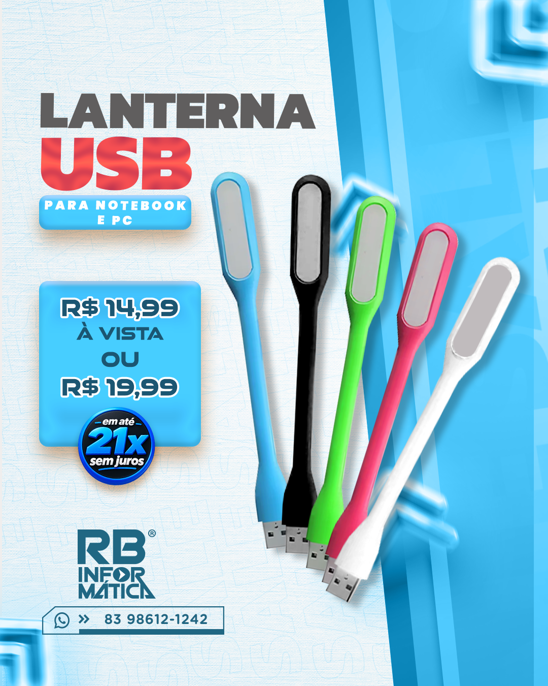 Lanterna USB para Notebook e PC