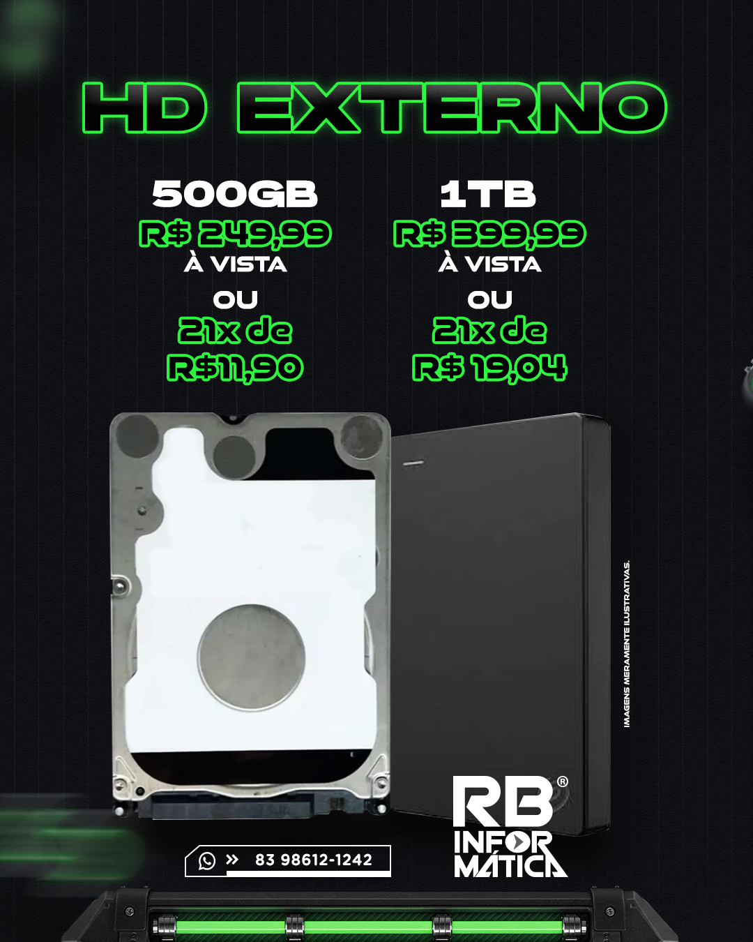 HD Externo 500GB ou 1TB