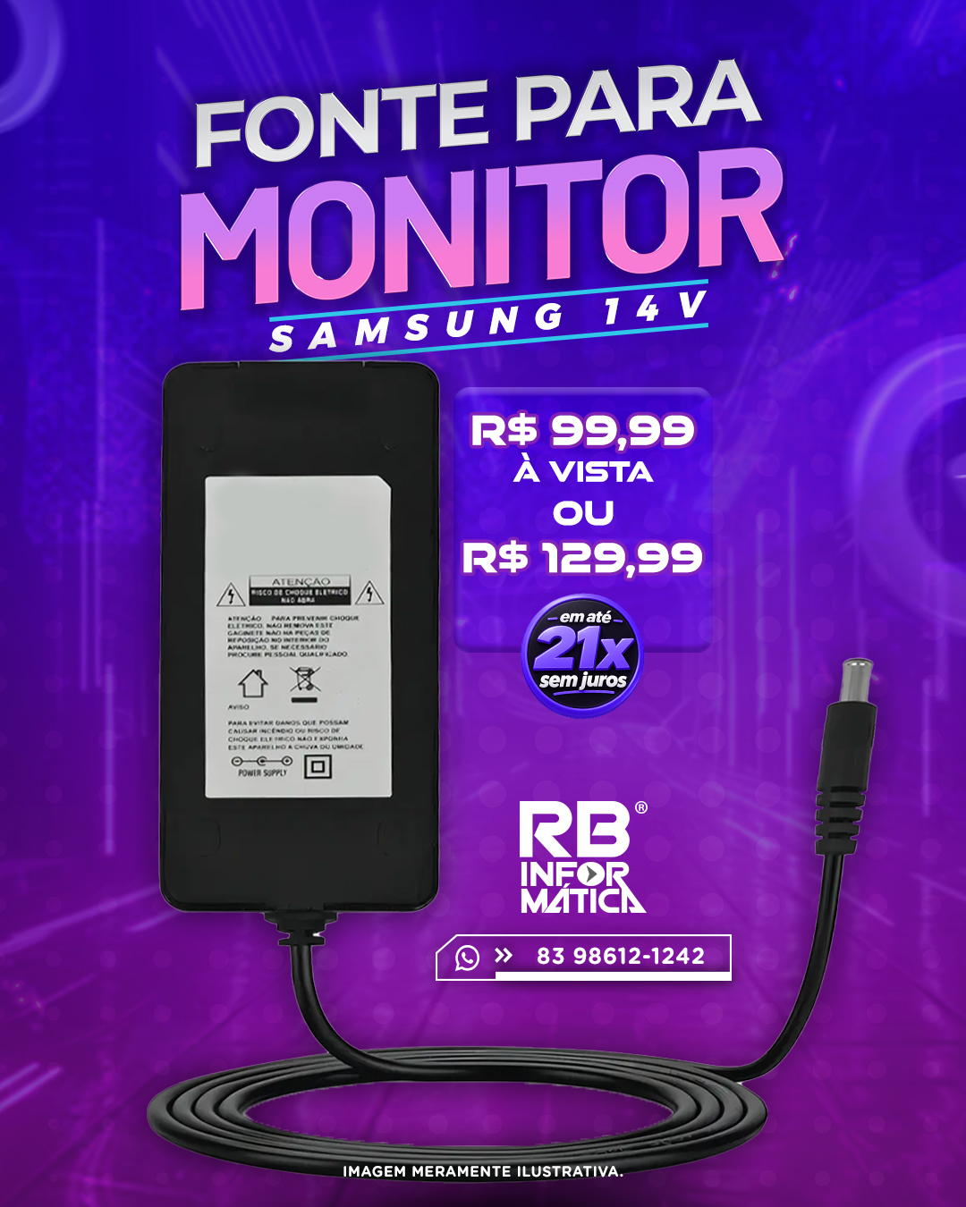 FONTE PARA MONITOR SAMSUNG 14V