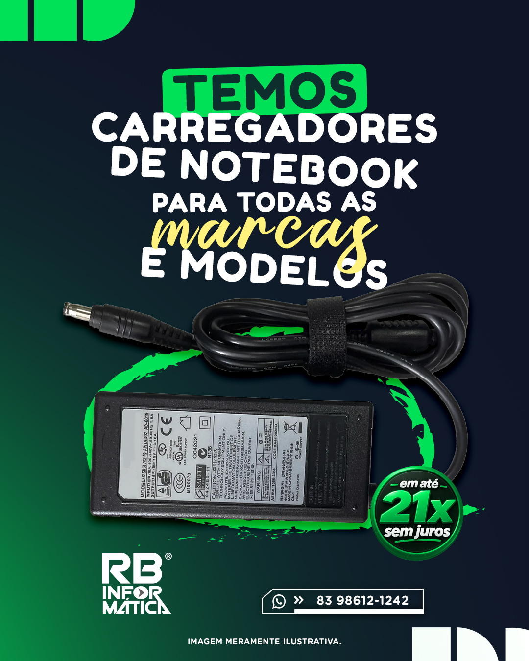 Carregadores de Notebook para todas as marcas e modelos