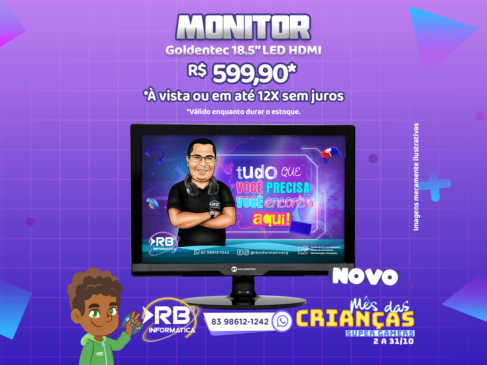 Monitor Goldentec 18,5'' LED HDMI