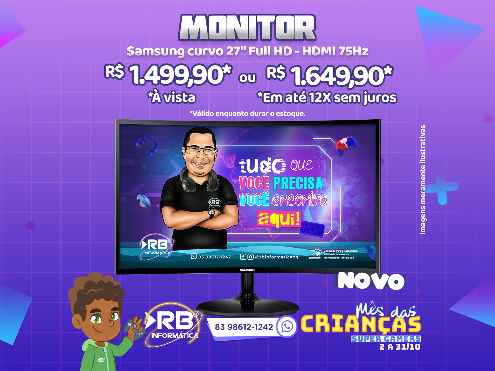 Monitor Samsung Curvo 27'' Full HD - HDMI 75Hz