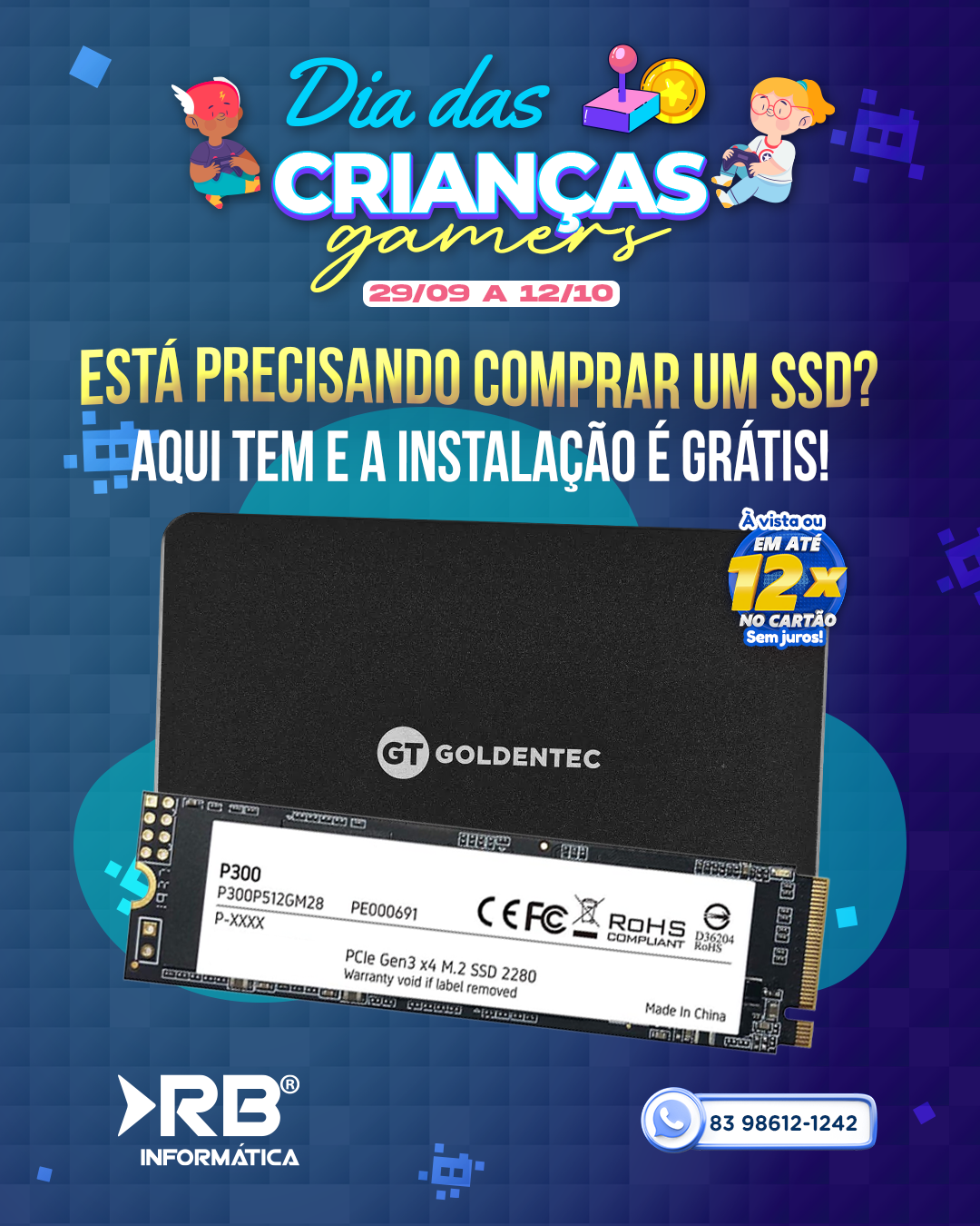 Está precisando de um SSD? Aqui tem e a instalação é grátis!