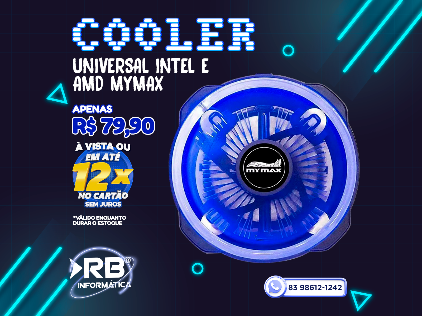 Cooler universal INTEL e AMD MYMAX