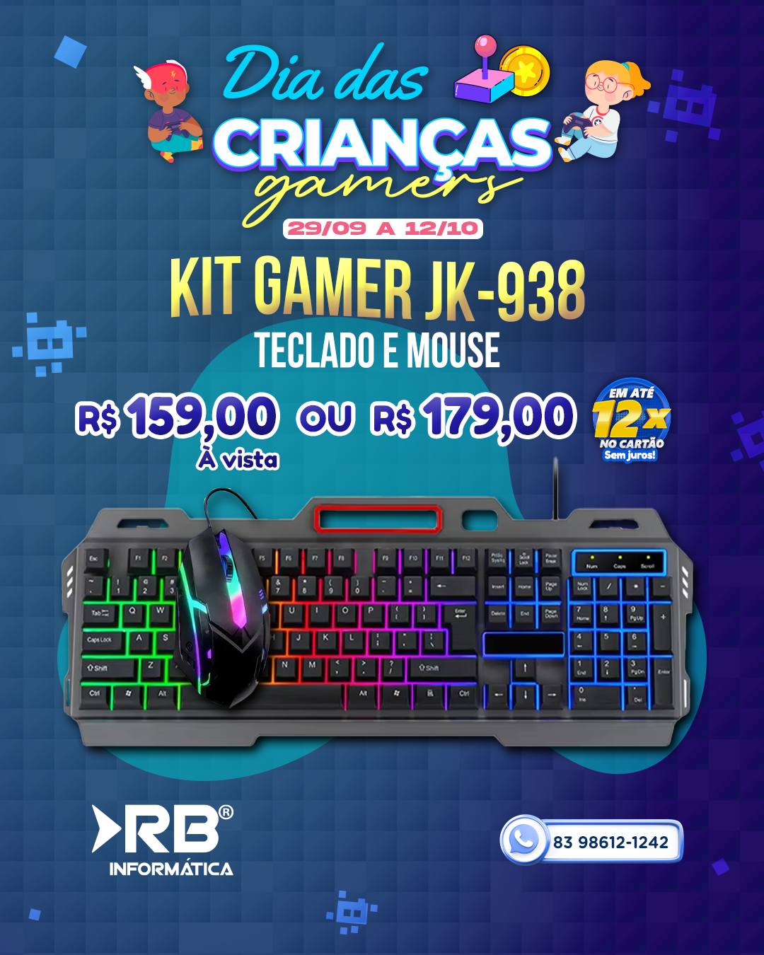Kit Gamer JK-938 - Teclado e Mouse