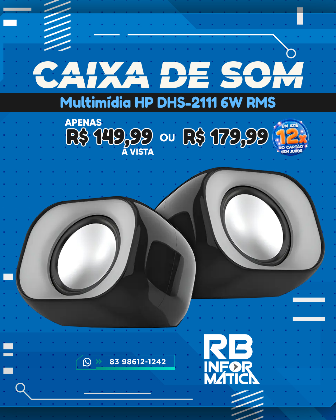 Caixa de Som Multimídia HP DHS-2111 6W RMS