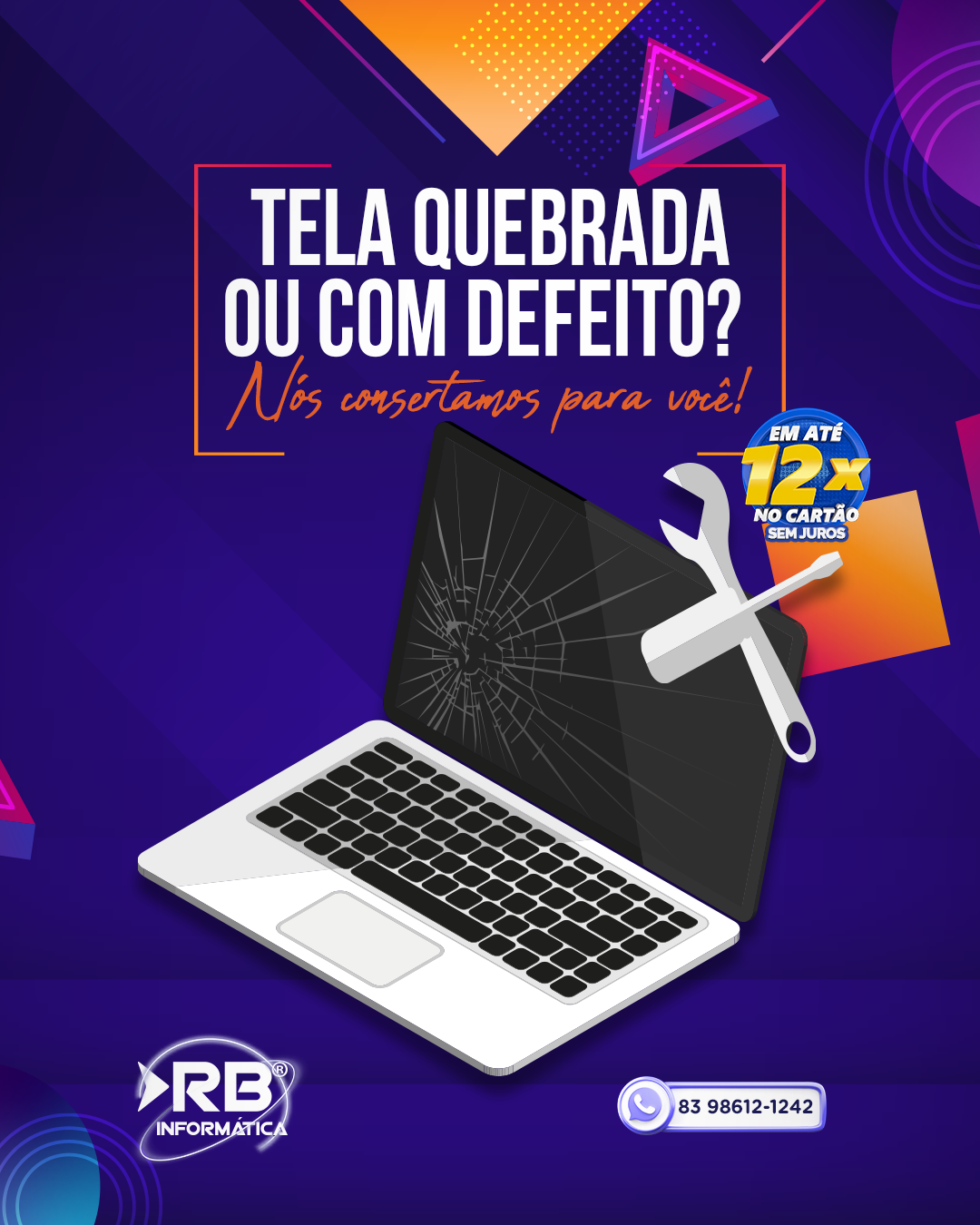 O seu notebook está com a tela quebrada ou com defeito? Nós consertamos pra você!