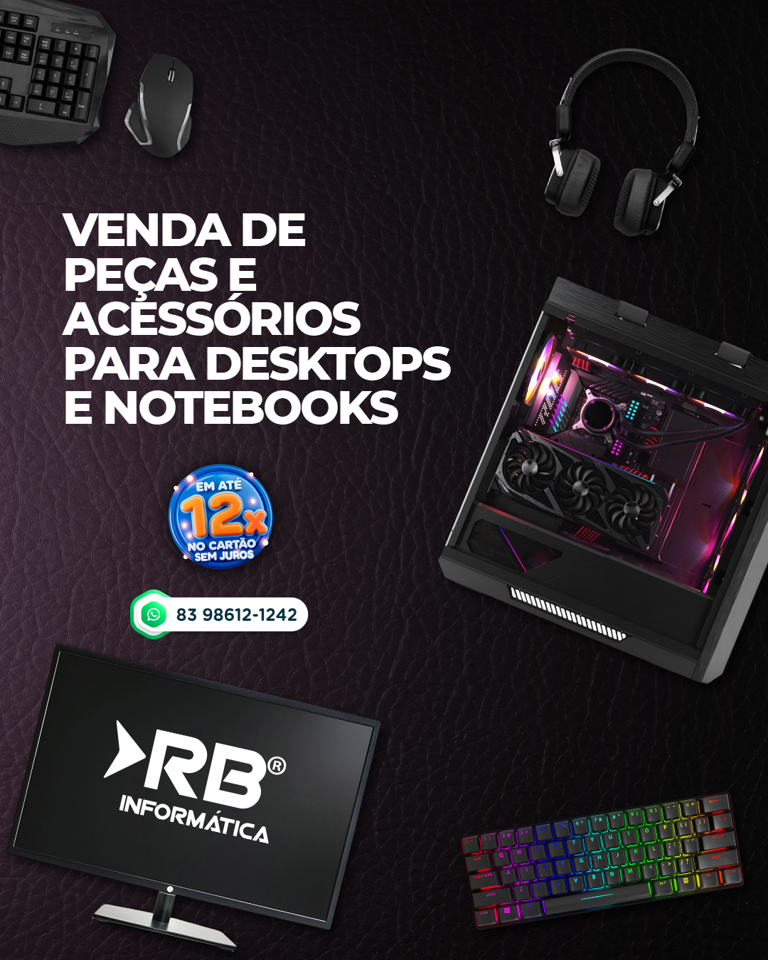 Venda de peças e acessórios para desktops e notebooks