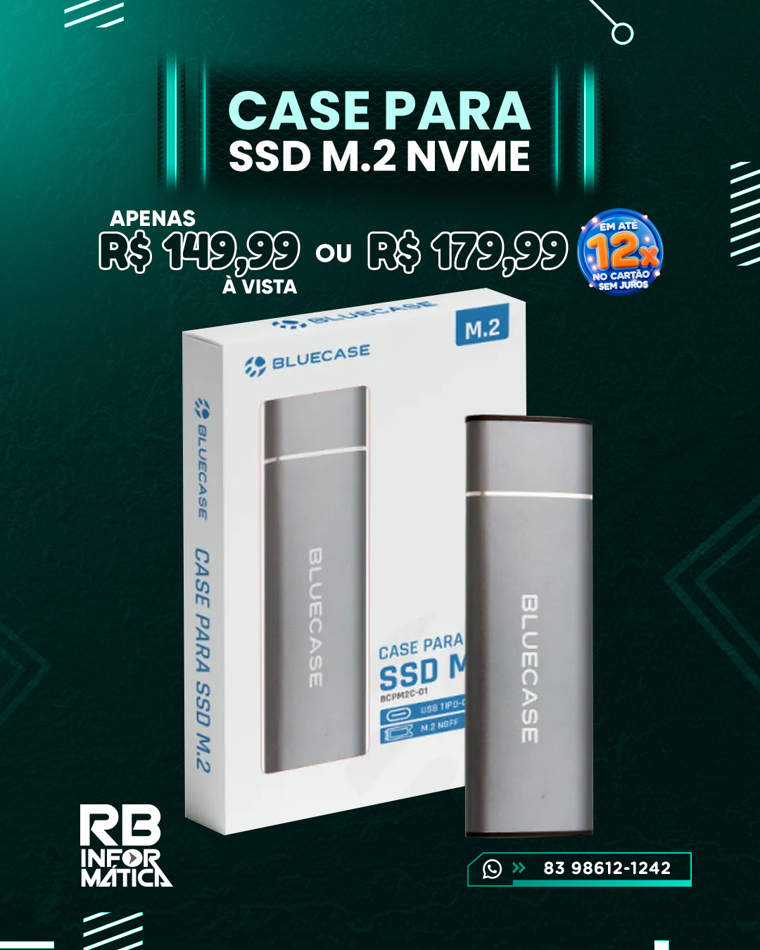 Case para SSD M.2 NVME