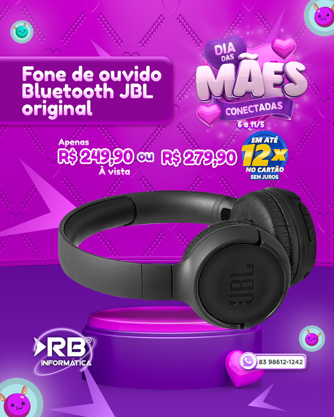Fone de Ouvido Bluetooth - JBL Original