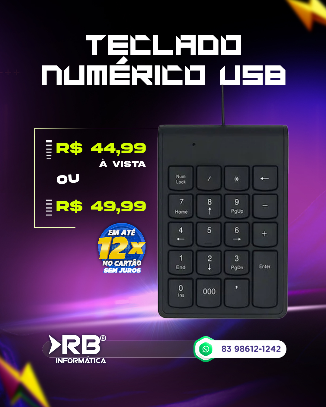 Teclado Numérico USB