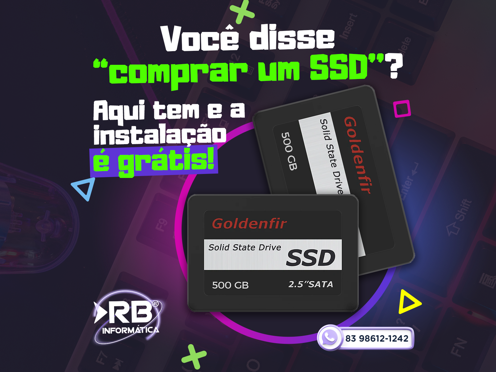 Você disse comprar um SSD? Aqui tem e a instalação é grátis!