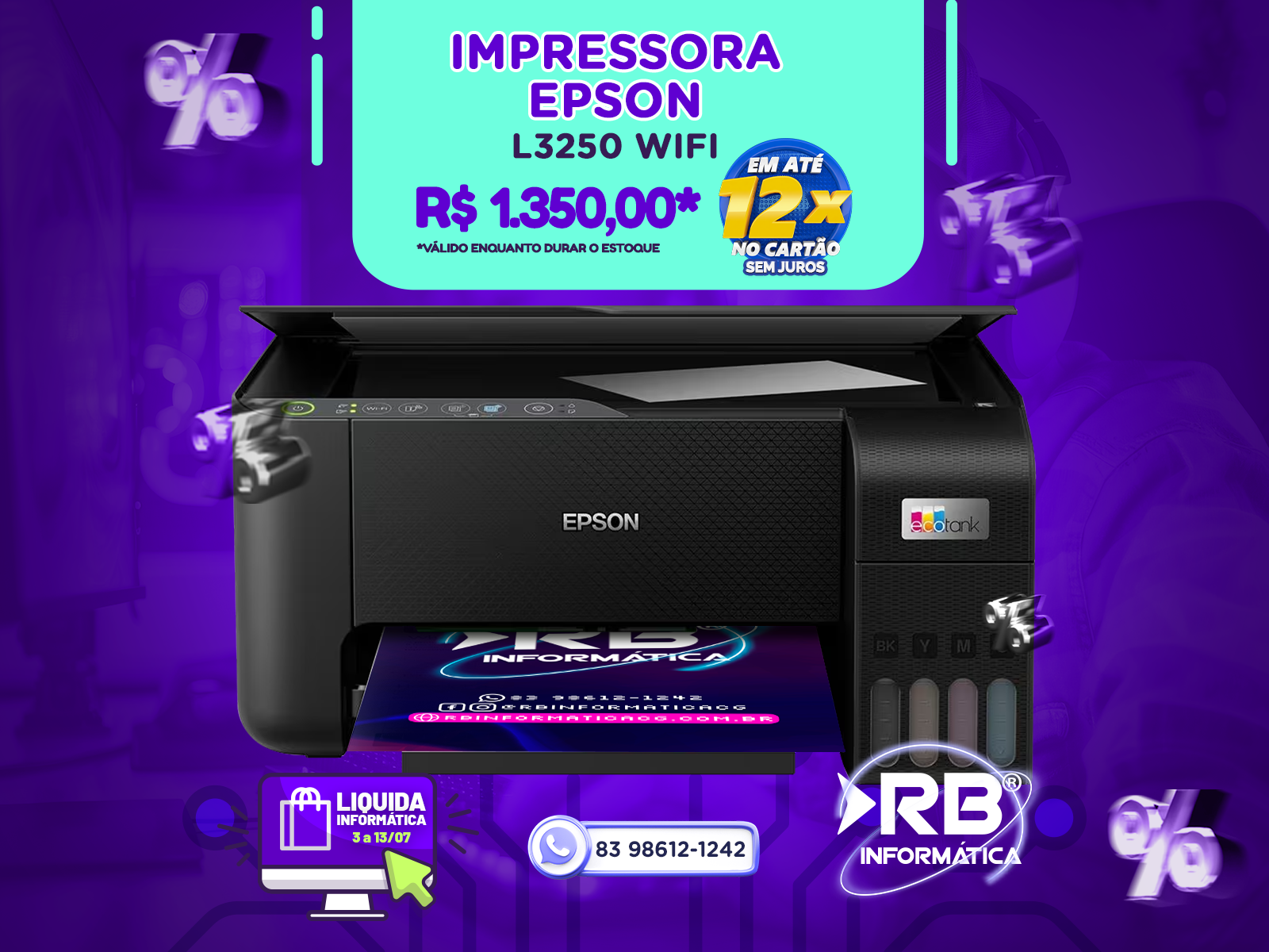 Impressora EPSON L3250 Wi-Fi