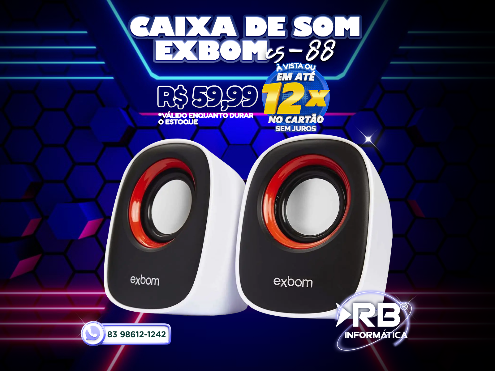 Caixa de som EXBOM CS-88