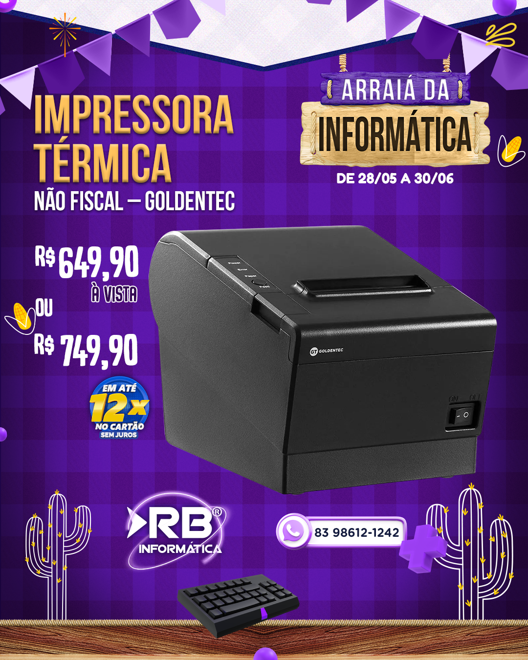 Impressora Térmica Não Fiscal - Goldentec