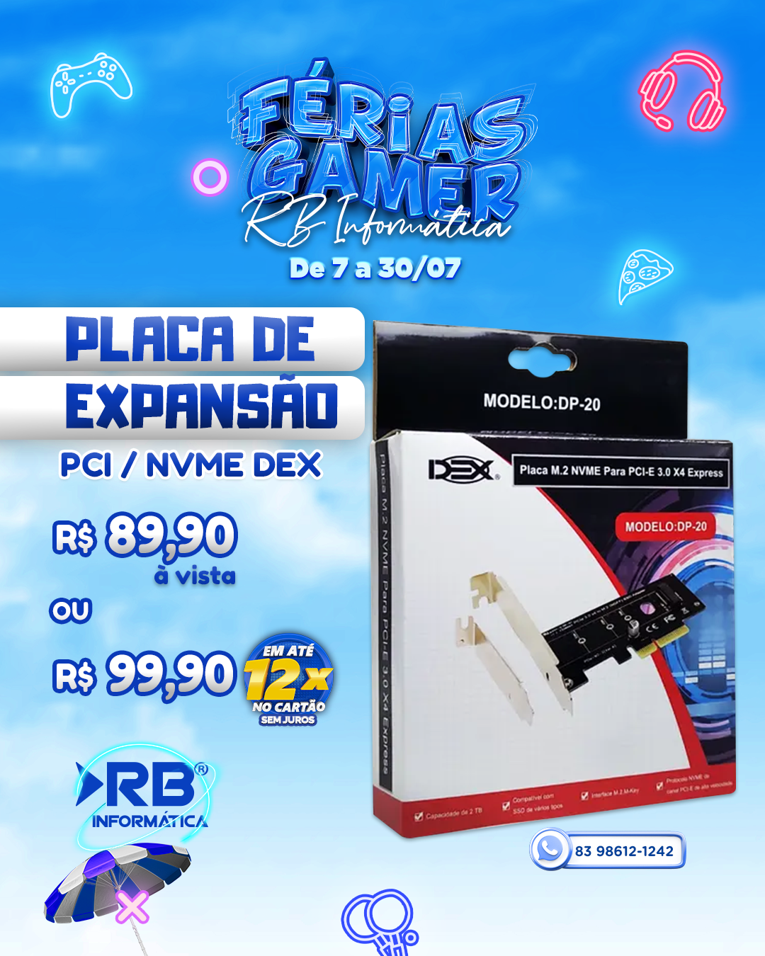 Placa de Expansão PCI/NVME DEX