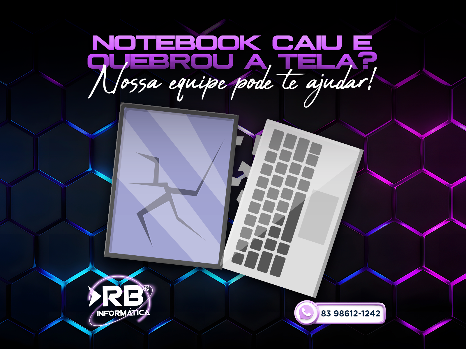 Meu notebook caiu e quebrou a tela. E agora? A gente pode te ajudar!