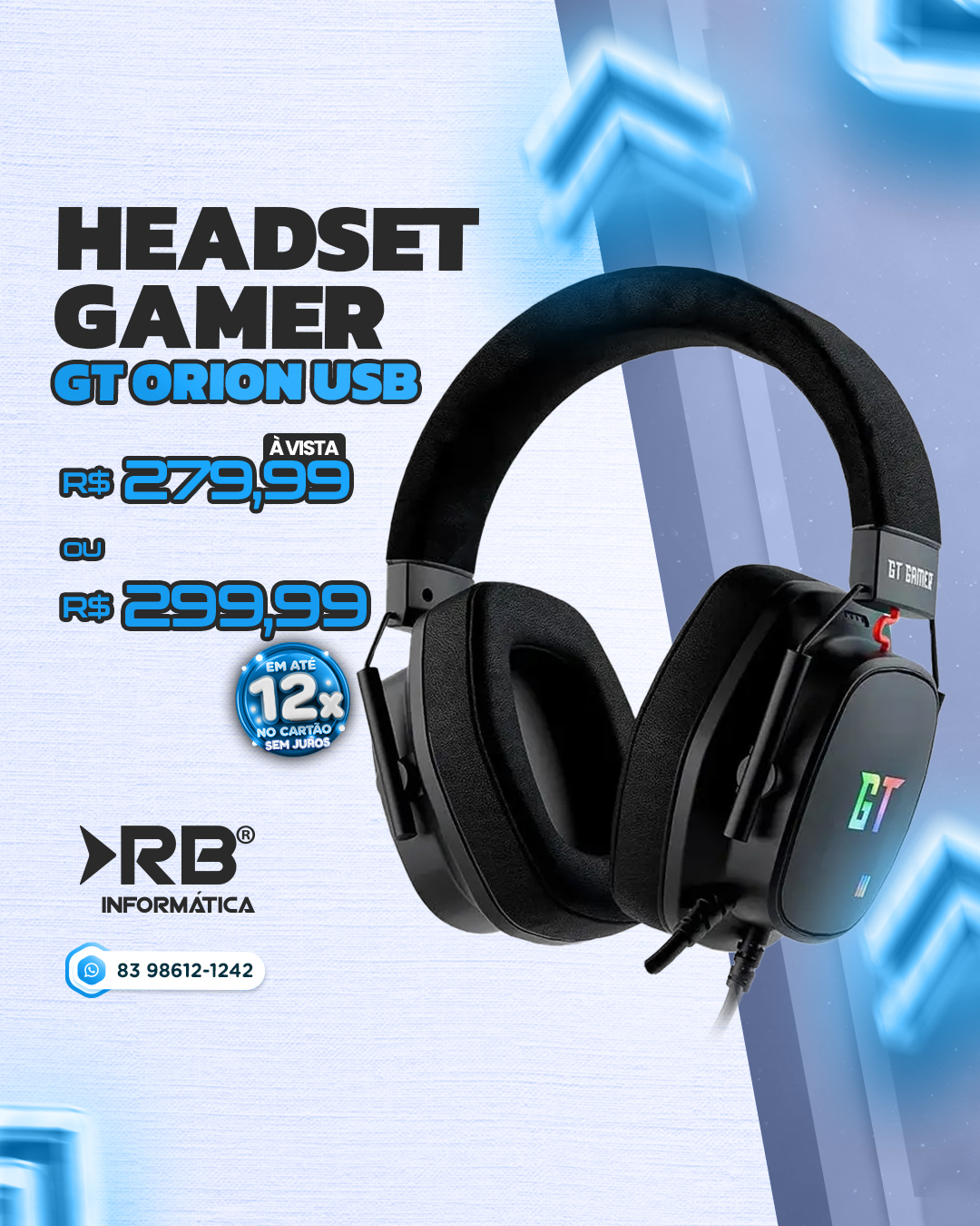 HEADSET GAMER GT ORION USB
