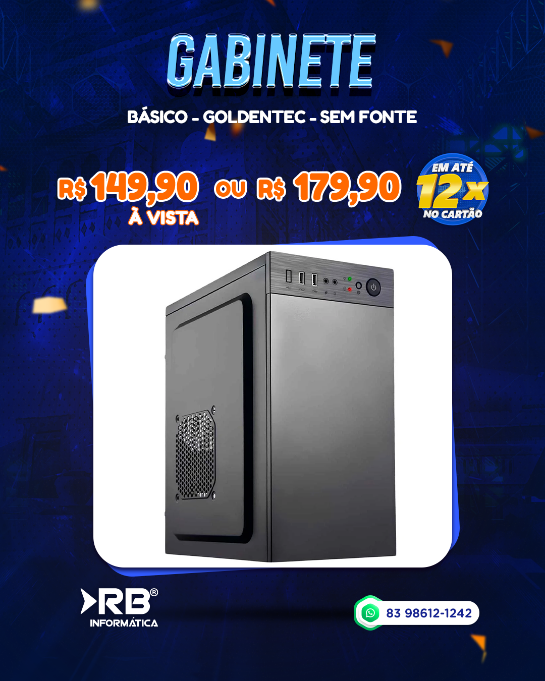 Gabinete Básico GOLDENTEC - Sem Fonte