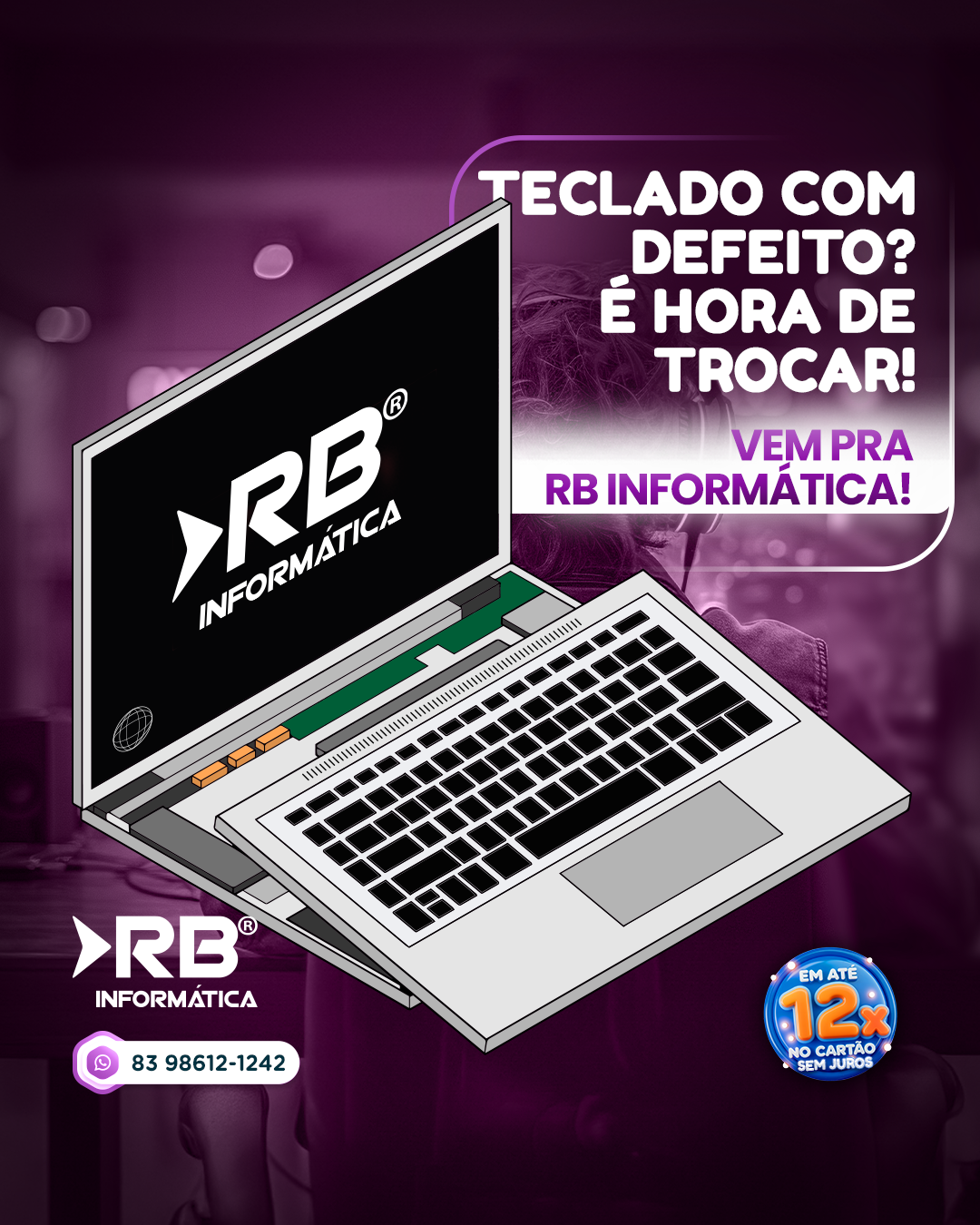 Teclado com defeito? É hora de trocar! Vem pra RB Informática!