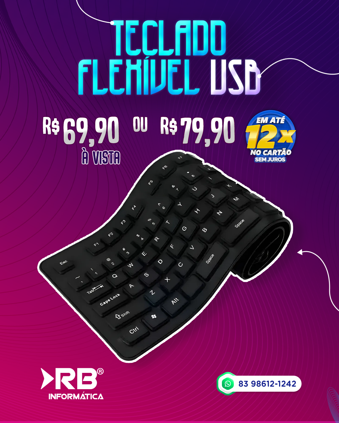 Teclado Flexível USB