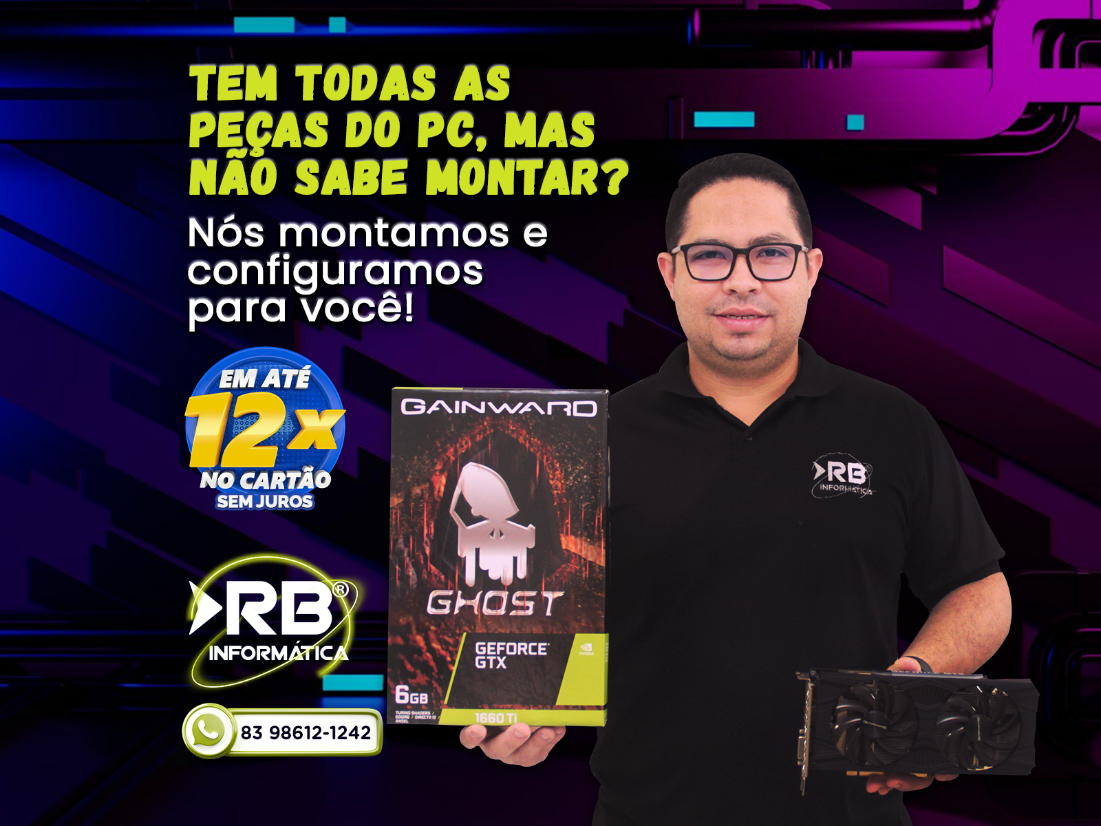 Tem todas as peças do PC, mas não sabe montar. Nós montamos e configuramos para você!