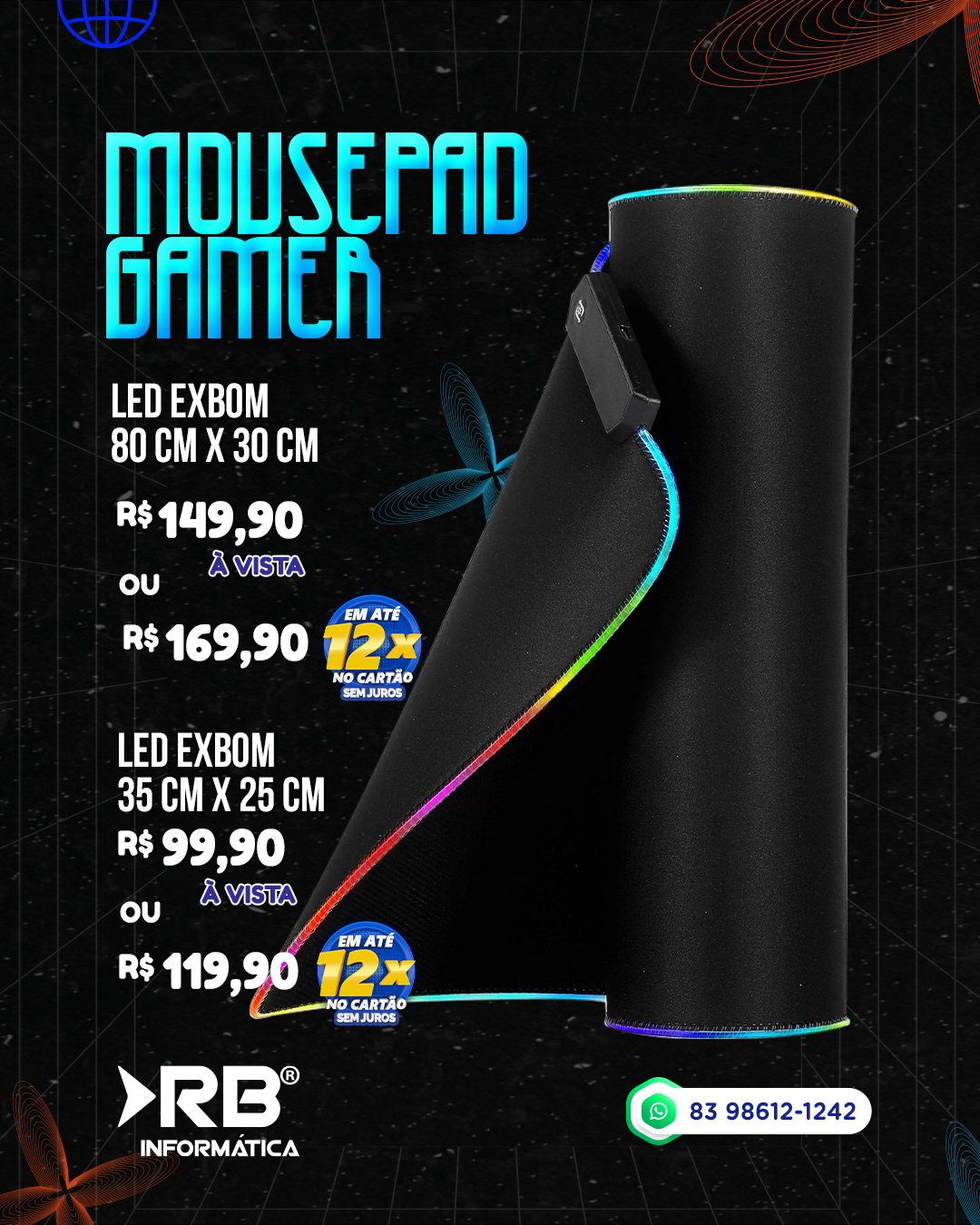 Mousepad Gamer LED EXBOM