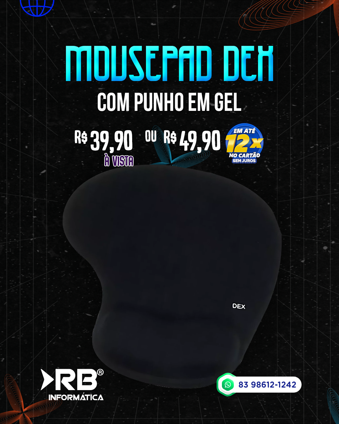 Mousepad DEX com Punho em Gel