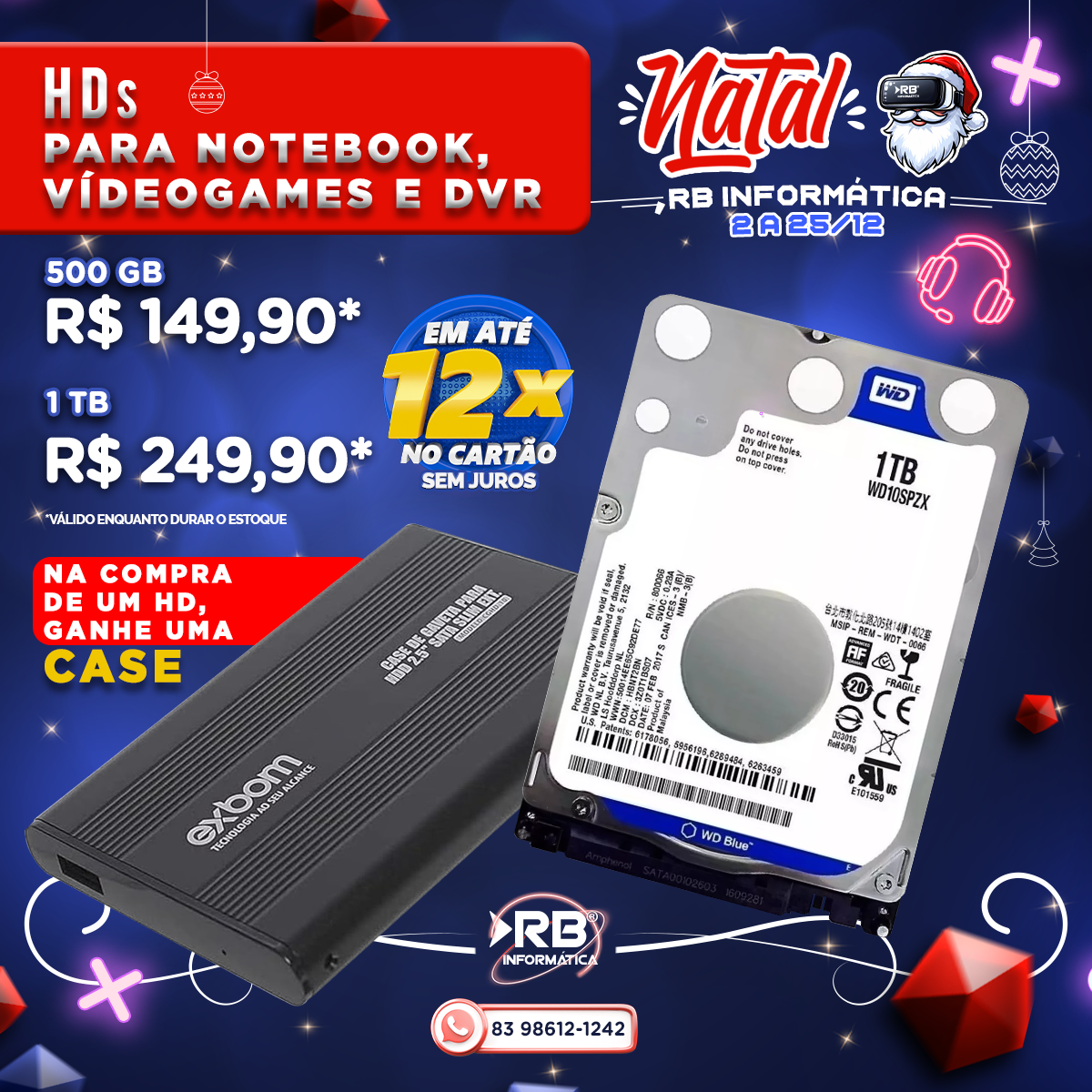 HDs para Notebook, vídeogames e DVR