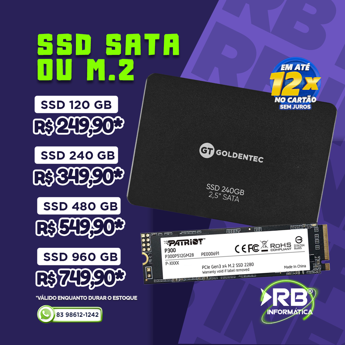 SSD Sata ou M.2? Invista nessa tecnologia e sinta a inovação.