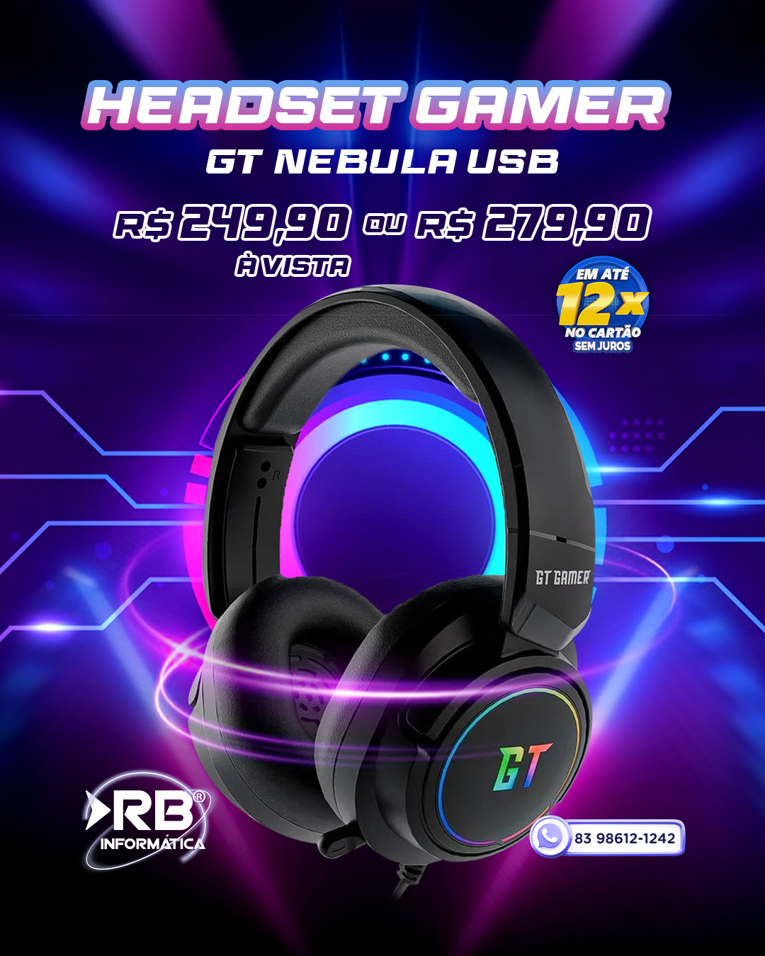 Headset Gamer - GT NEBULA USB