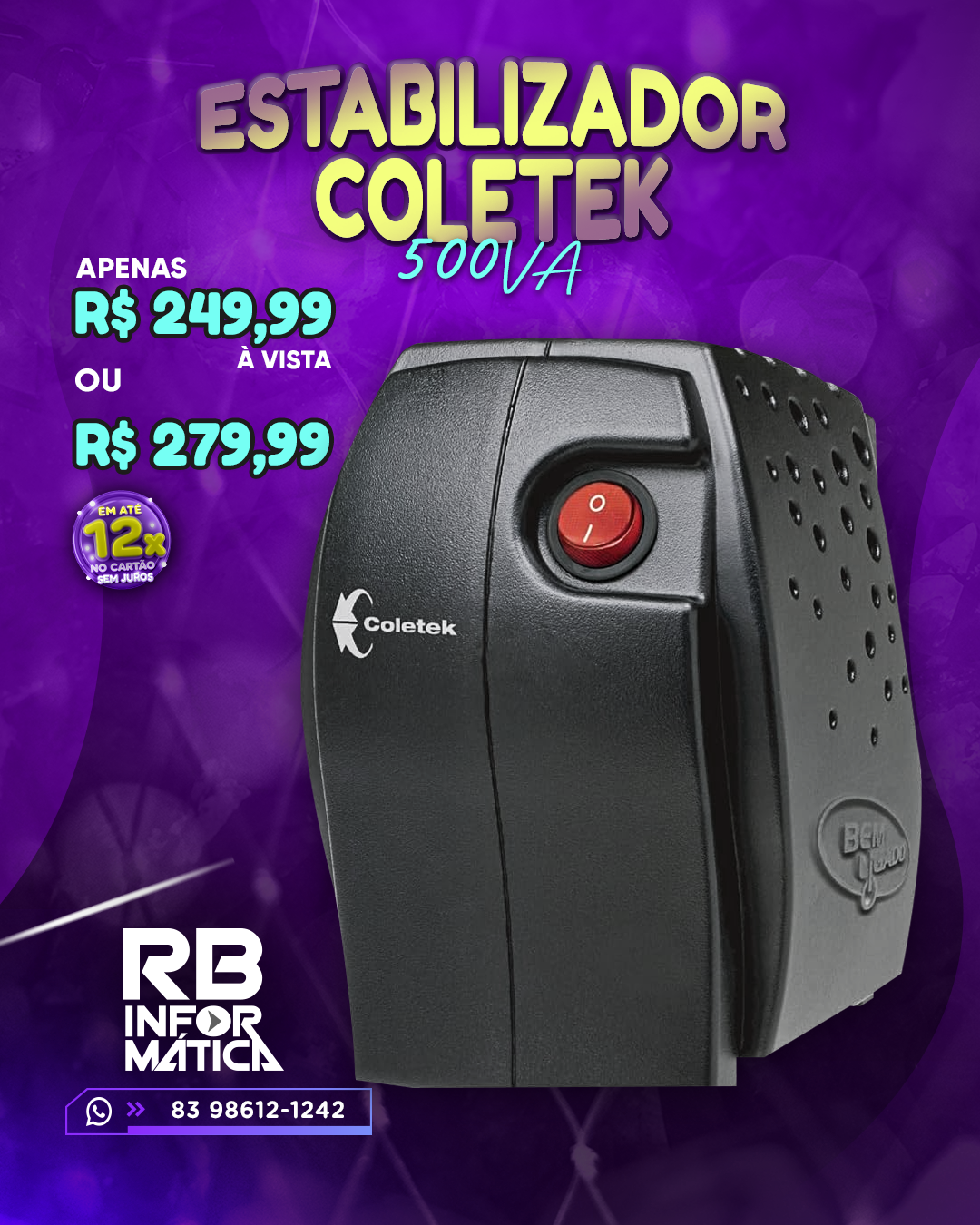 Estabilizador Coletek 500VA