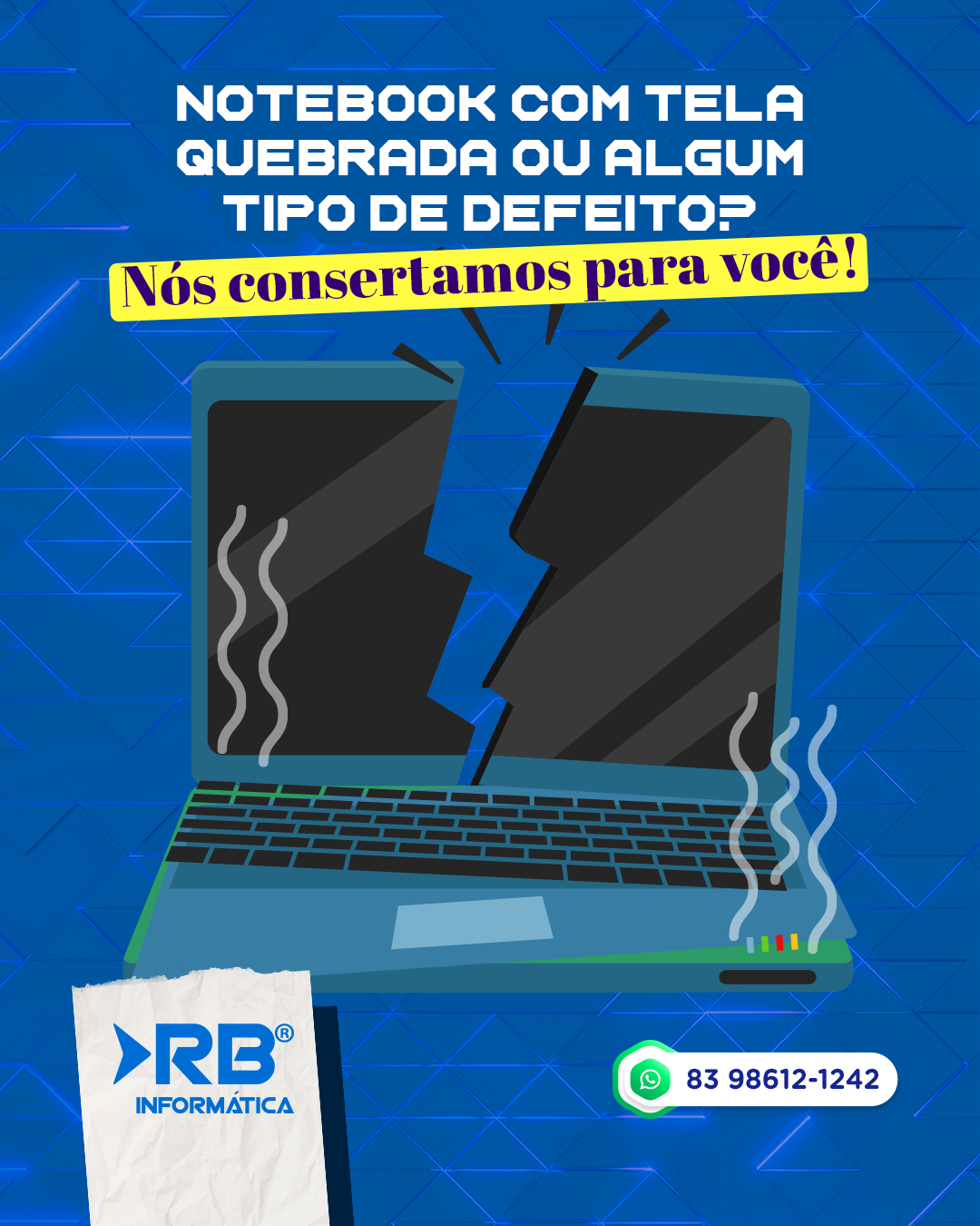 Notebook com tela quebrada ou algum tipo de defeito? Nós consertamos para você!