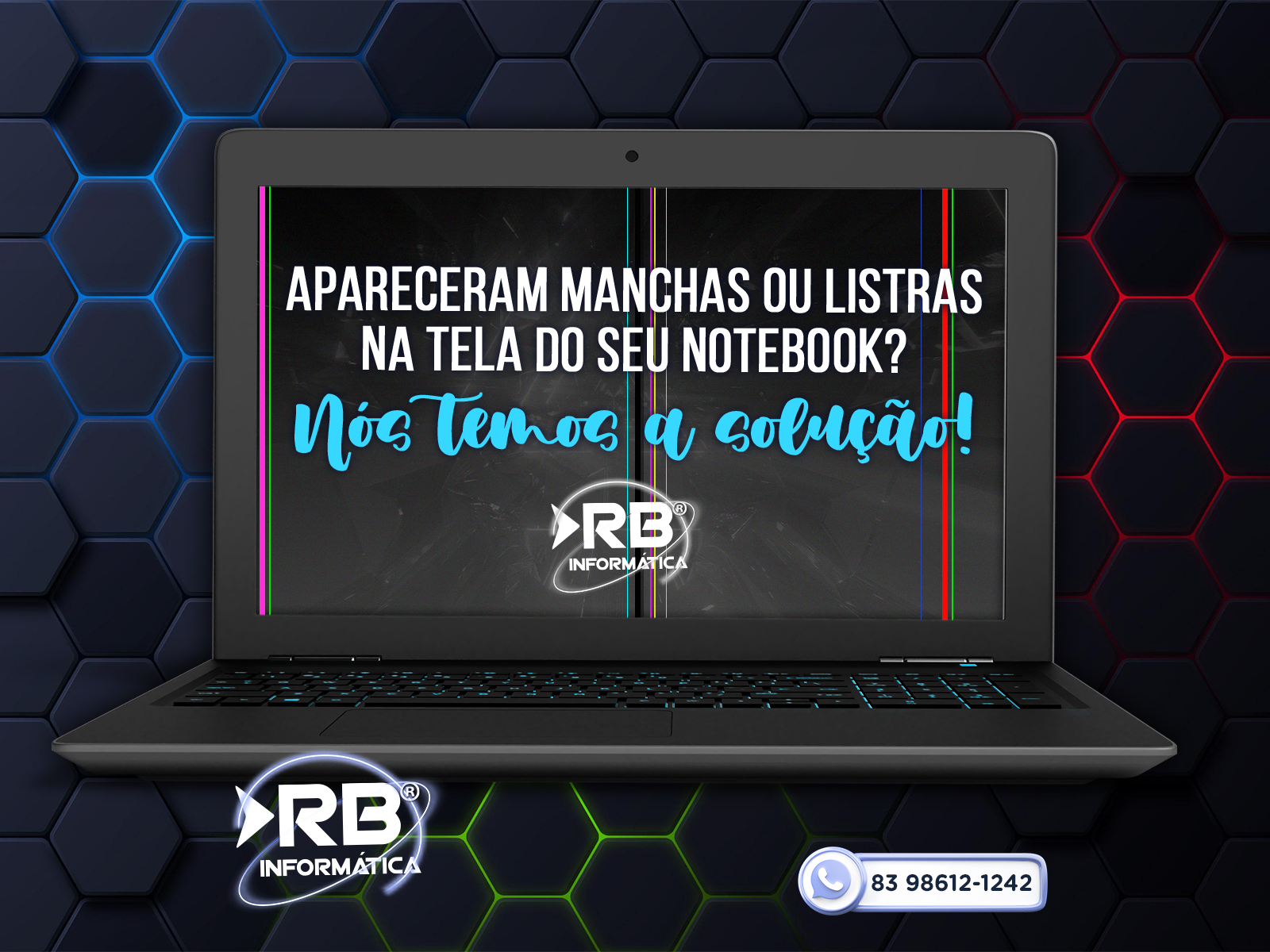 Apareceram manchas ou listras na tela do seu notebook? Nós temos a solução!