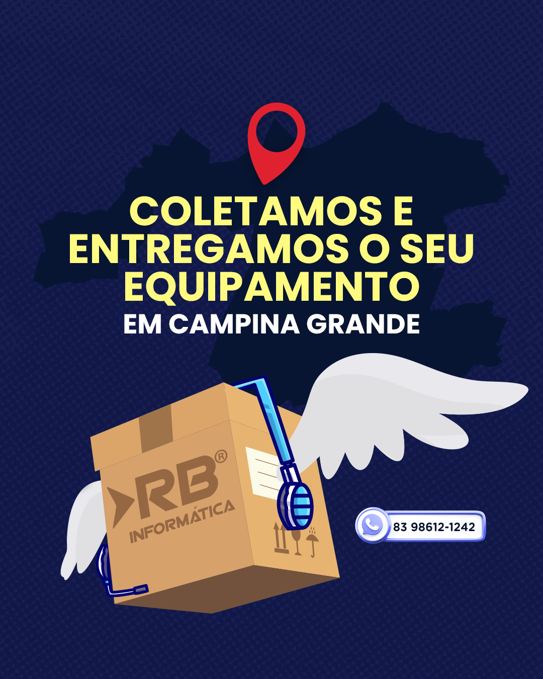 Coletamos e entregamos o seu equipamento em Campina Grande