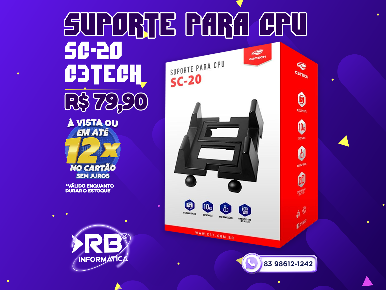 Suporte para CPU SC-20 C3TECH