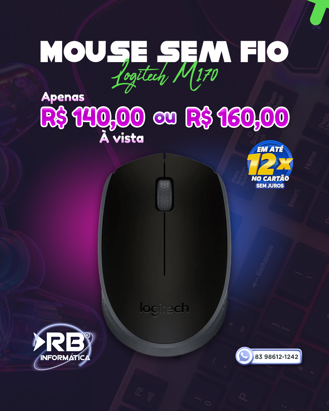 Mouse sem fio Logitech M170