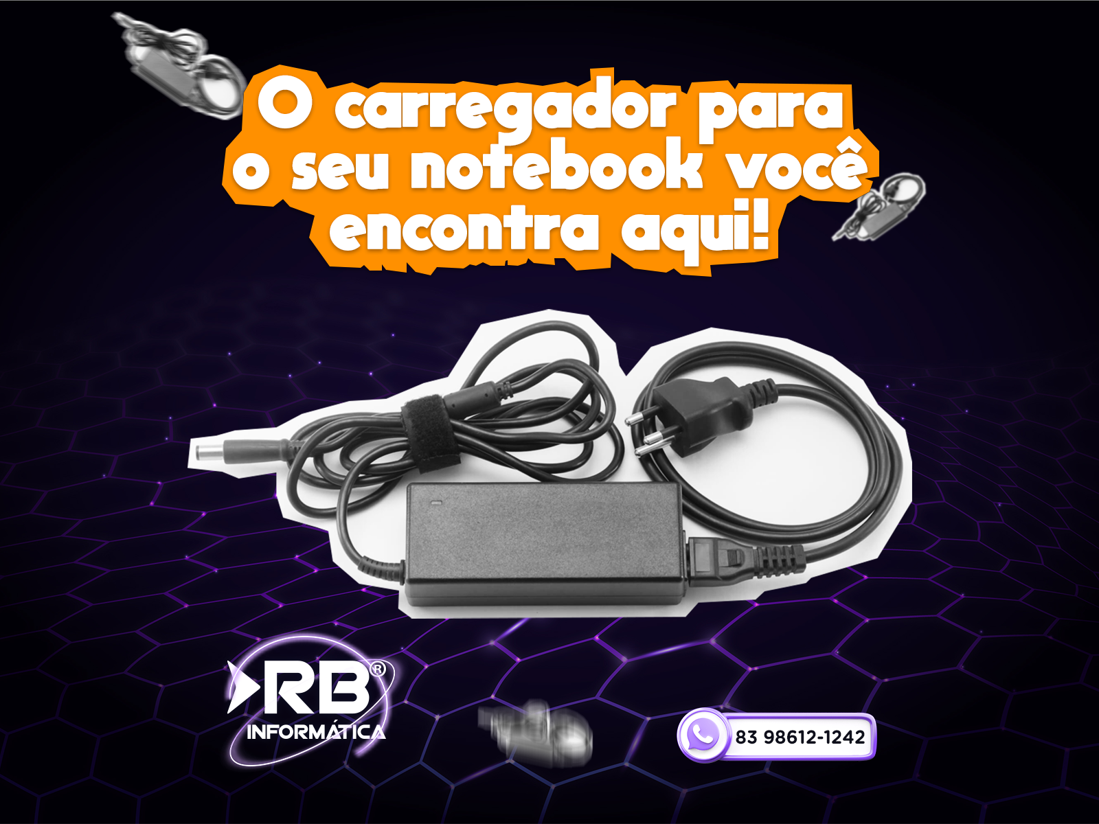 O carregador para o seu notebook você encontra aqui!