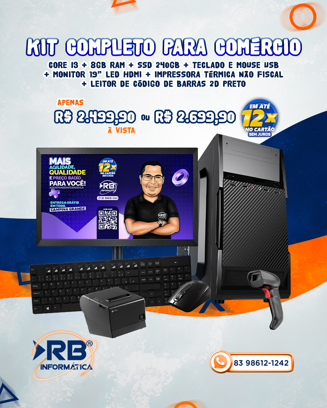 Kit Completo para Comércio - Core i3 + 8GB RAM