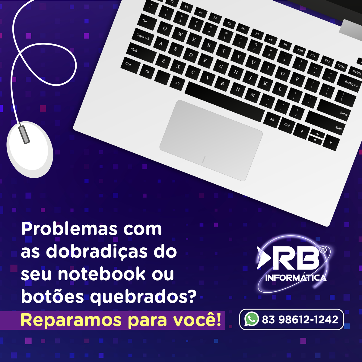 Problemas com as dobradiças do seu notebook ou botões quebrados? Reparamos para você!