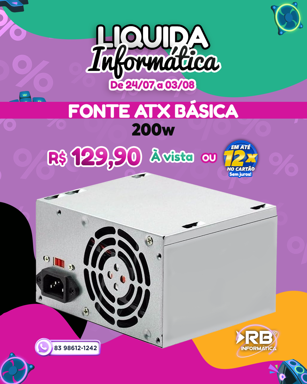 Fonte ATX Básica 200W