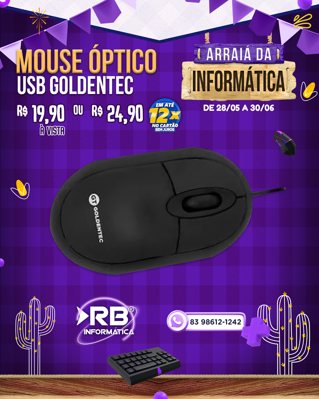 Mouse Óptico USB Goldentec