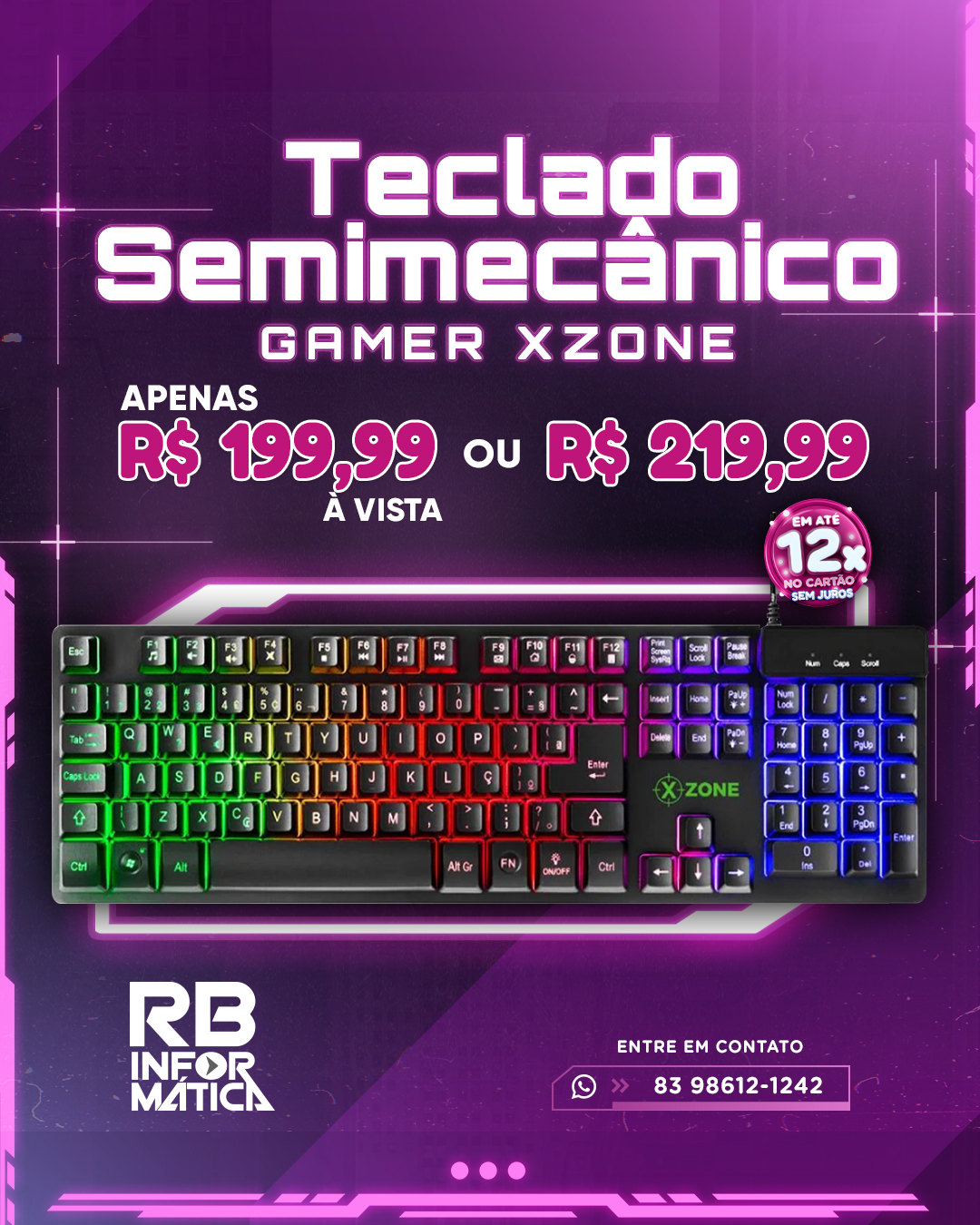 Teclado Semimecânico GAMER XZONE