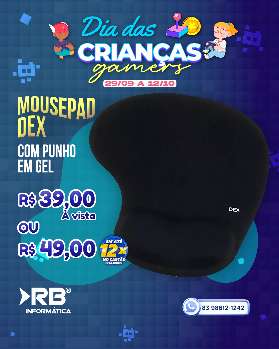 Mousepad DEX com Punho em Gel