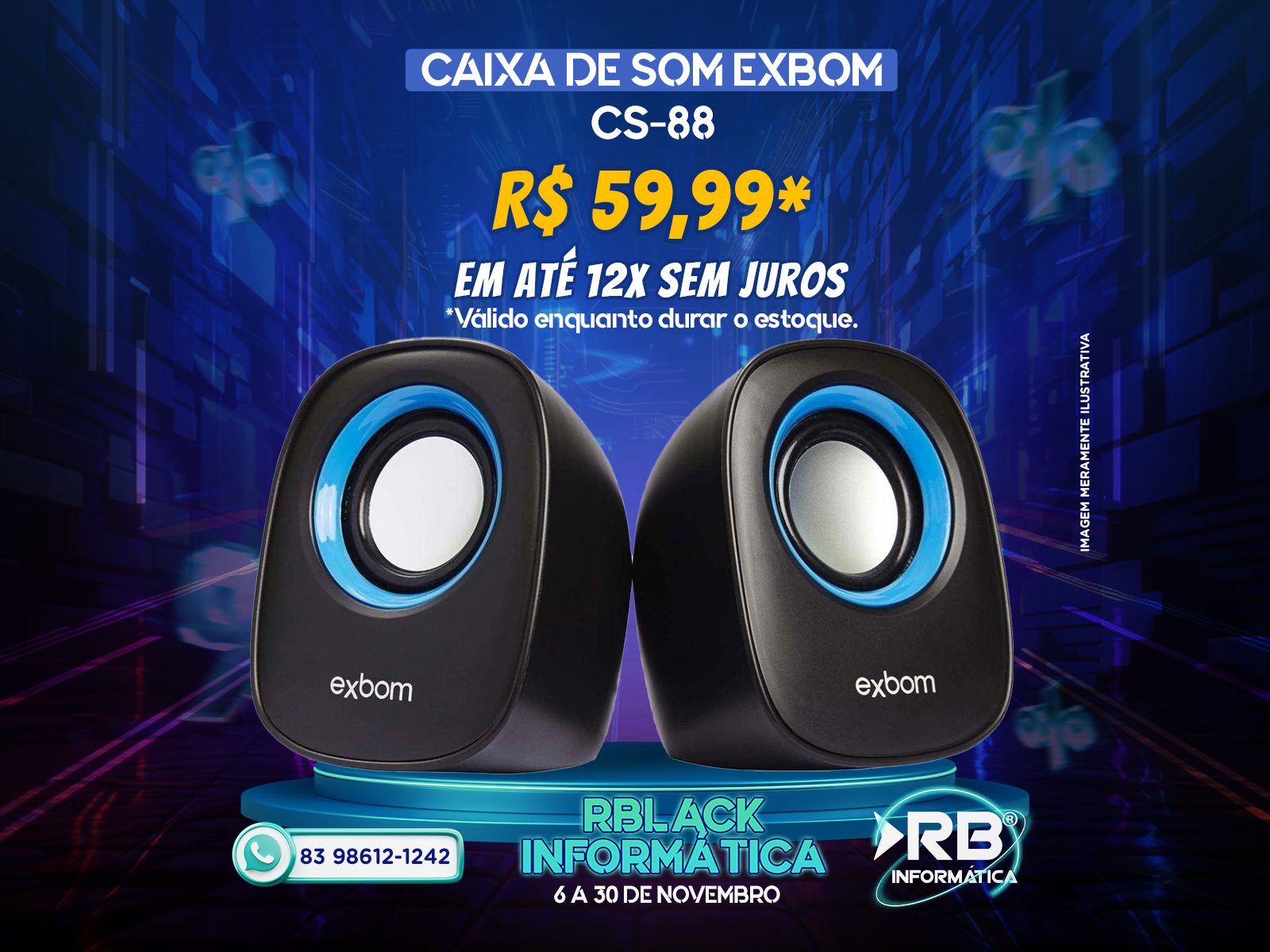 Caixa de Som EXBOM CS-88