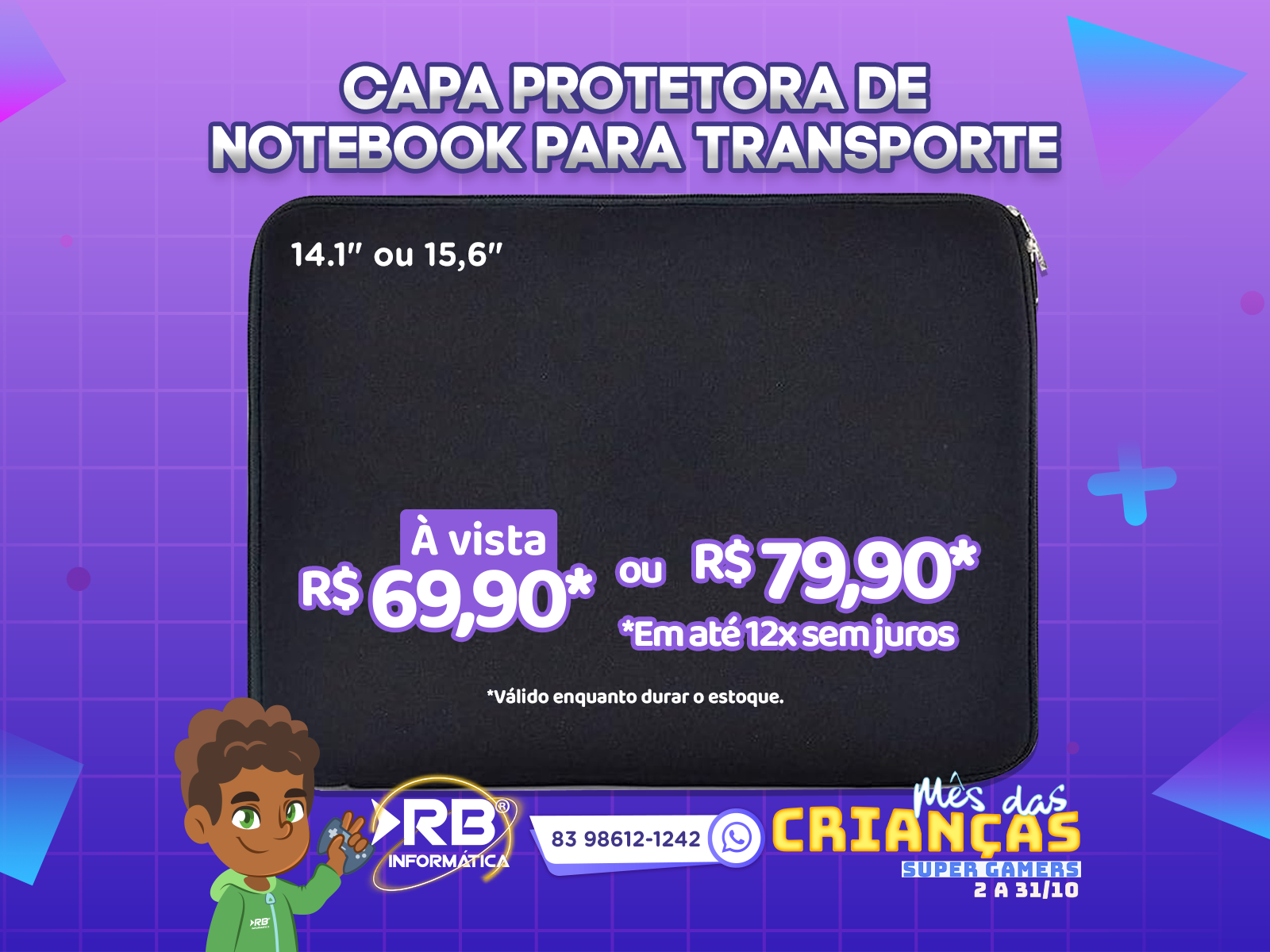 Capa Protetora de Notebook para Transporte