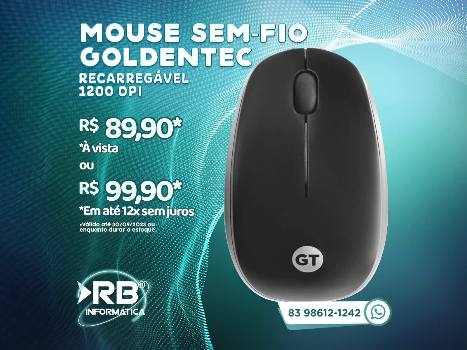 Mouse sem-fio Goldentec